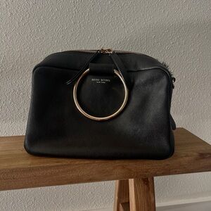 Henri Bendel Leather/Faux Fur Bowling Bag